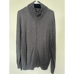 Banana Republic Italian Merino Yarn By Baruffa Men's L Full Zip Cardigan Sweater